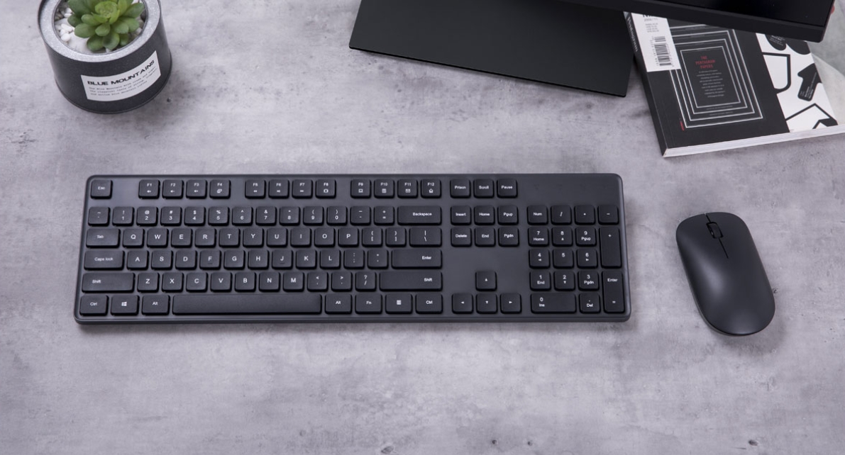 Стильный беспроводной комплект клавиатура+мышь Xiaomi Wireless Keyboard 