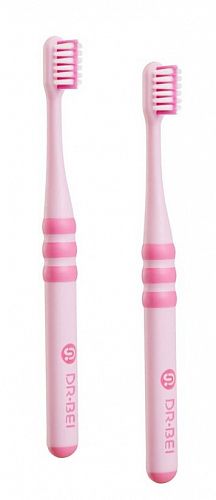 Детская зубная щетка Dr. Bei Toothbrush (2 шт) (Розовый) — фото